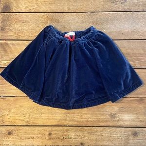 Mini Boden Velvet Skater Skirt in School Navy